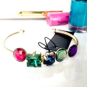 LA3accessories Multi-Colored Stone Cuff Bracelet